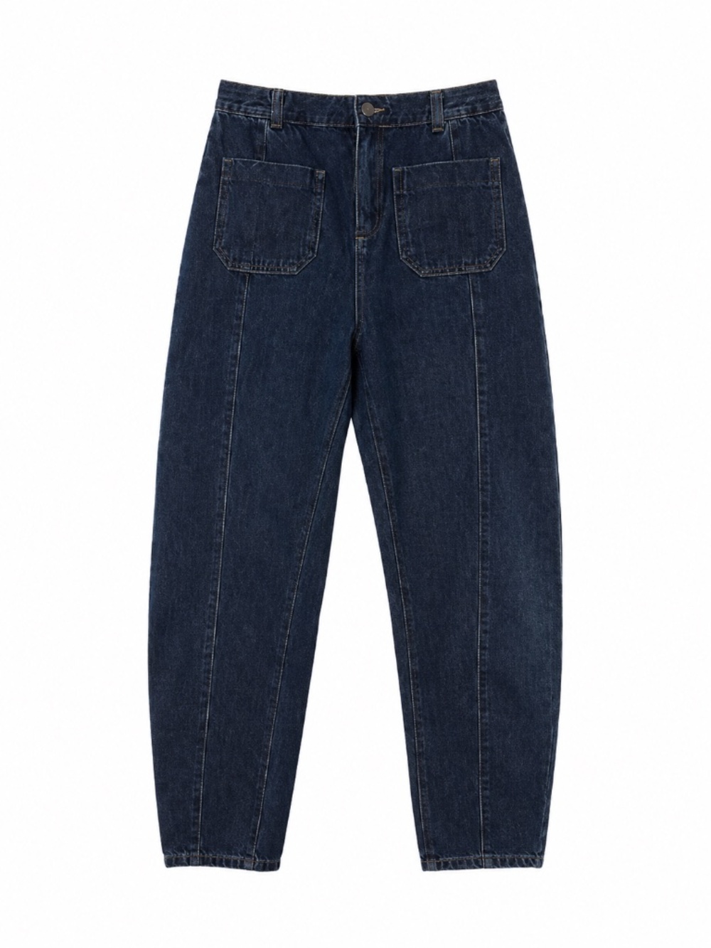 Zara barrel jeans/denim size 0 dark wash cropped/ankle elastic waist